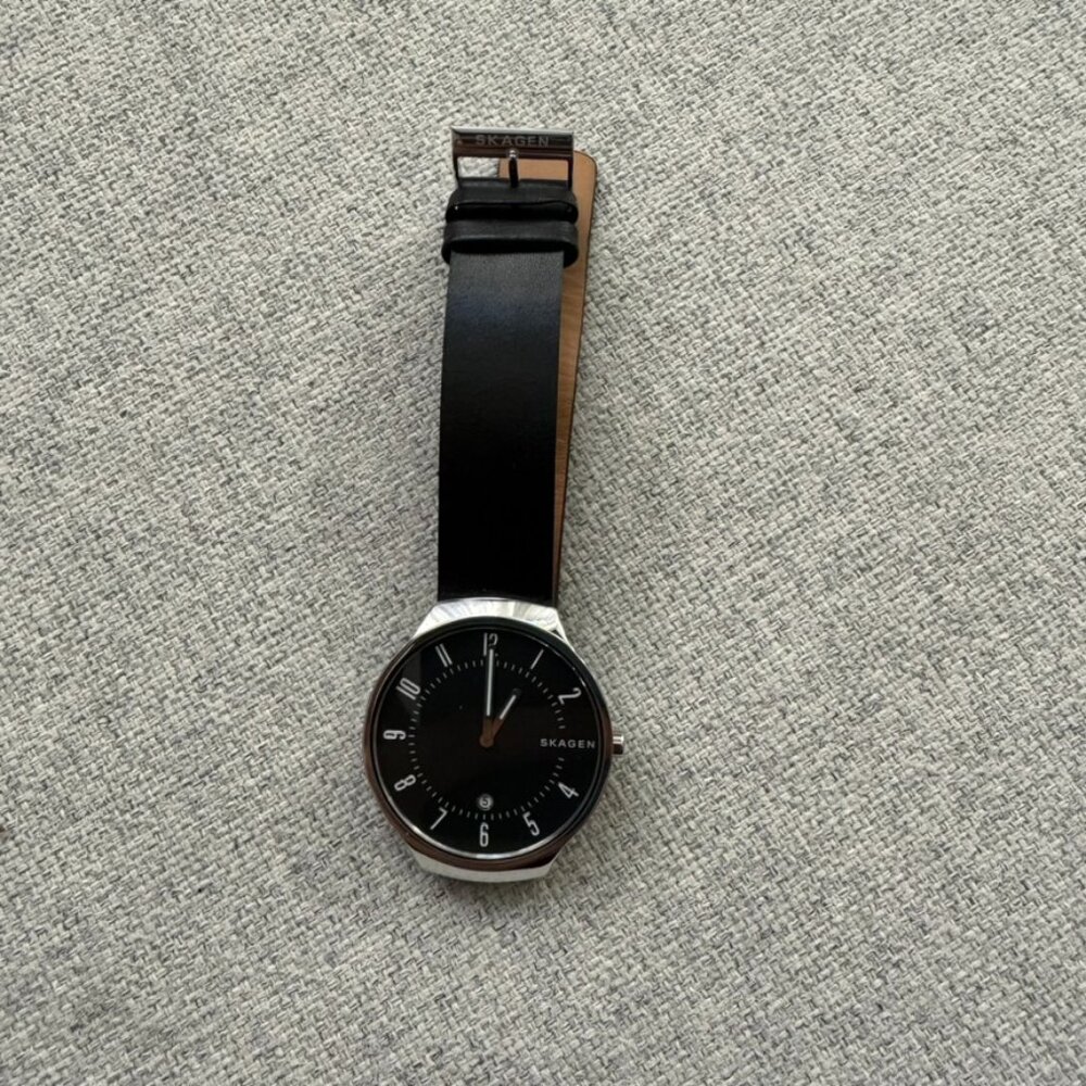 Skagen Grenen Leather Strap Watch